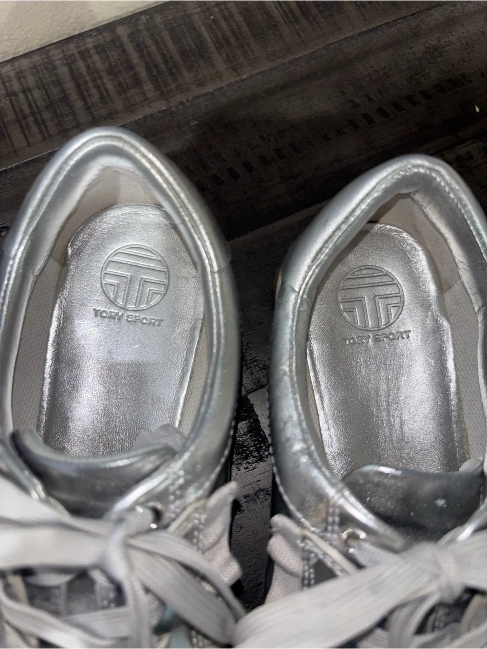 Tory Burch metallic leather